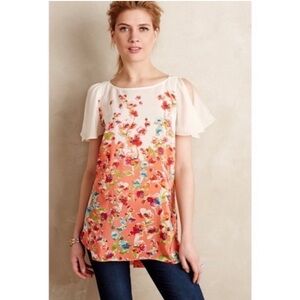 Anthropologie Maeve Silk Ludivoca‎ blouse sz L